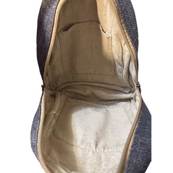 Freakmandu Small Handmade Bohemian Backpack With Ethnic Stripes & Front Pocket - Picture 5 of 5